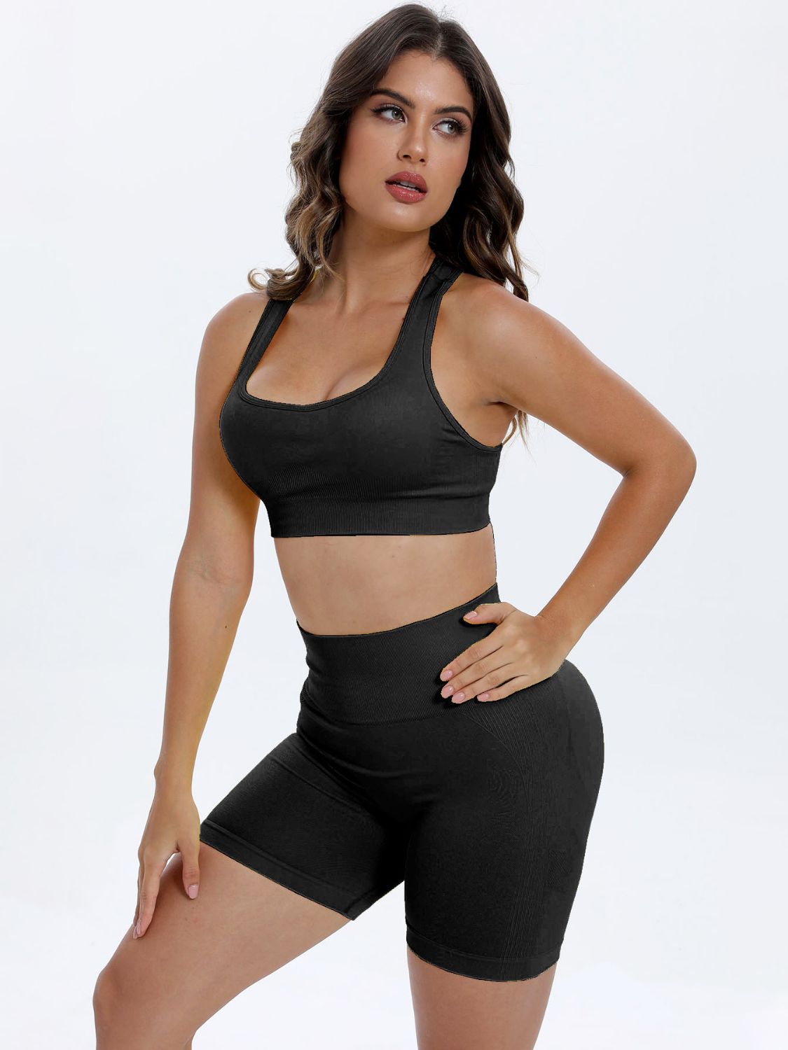 Scoop Neck Wide Strap Top and Shorts Active Set - RebelReine Apparel & Co.