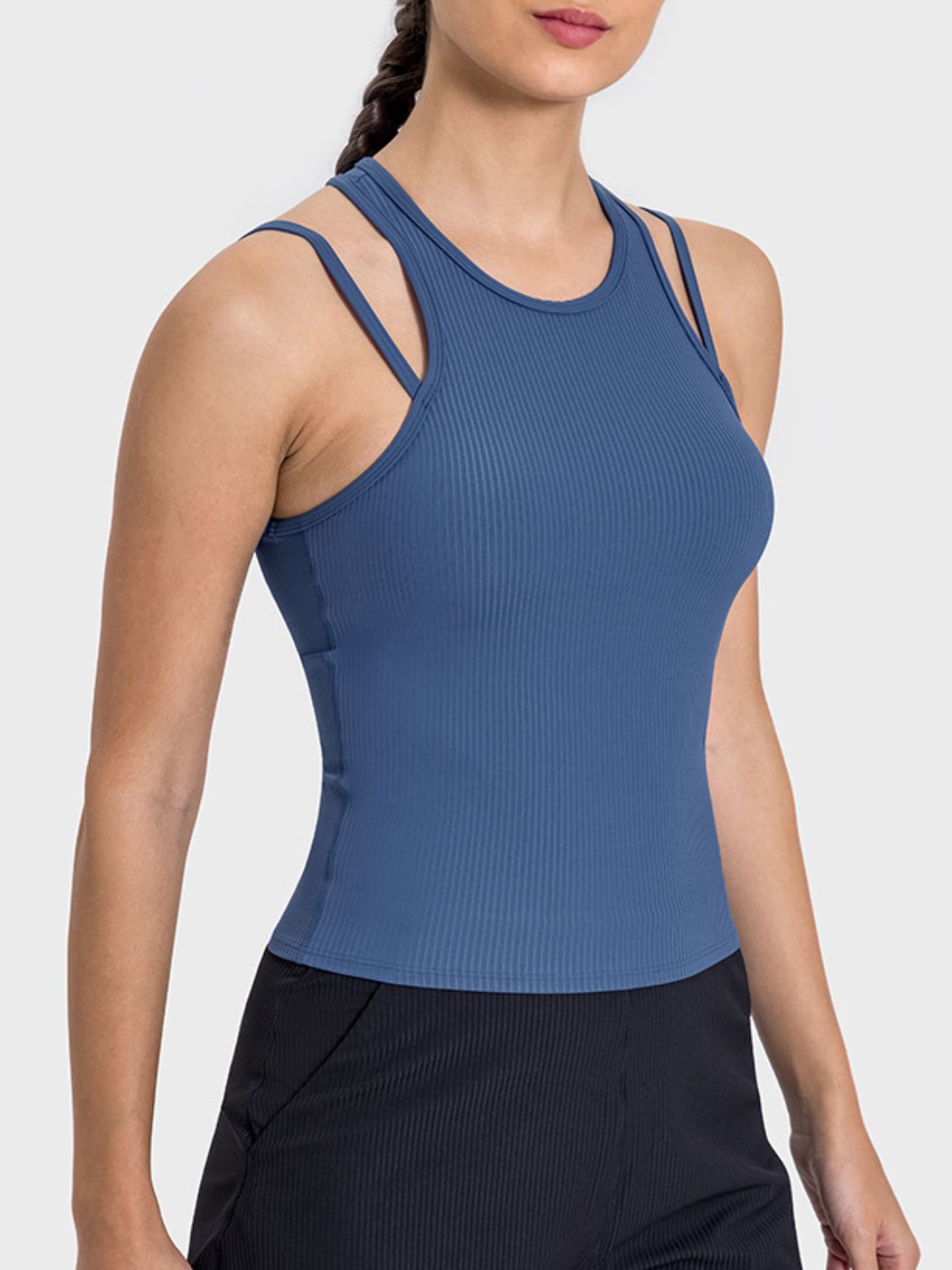 Cutout Round Neck Racerback Active Tank - RebelReine Apparel & Co.