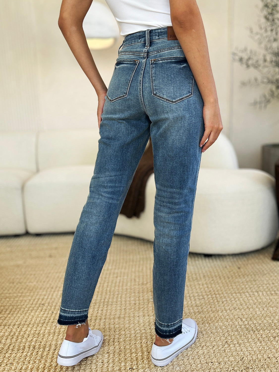 Judy Blue Full Size Mid Rise Rigid Magic Release Hem Jeans - RebelReine Apparel & Co.