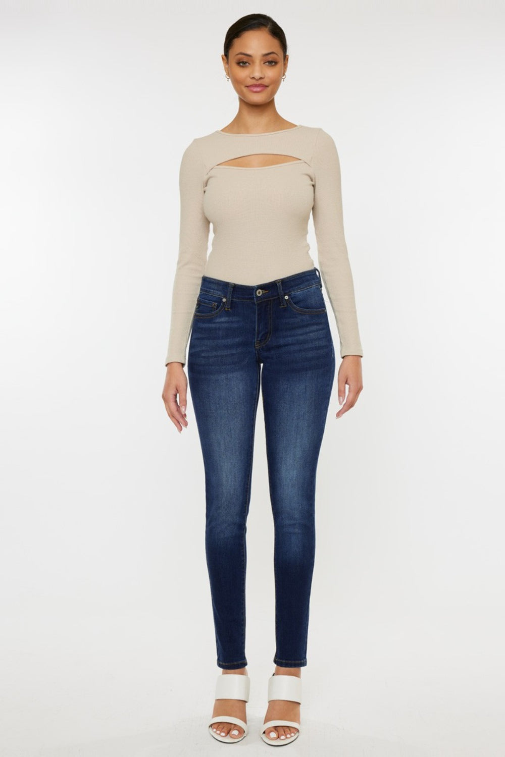 Kancan Mid Rise Gradient Skinny Jeans - RebelReine Apparel & Co.