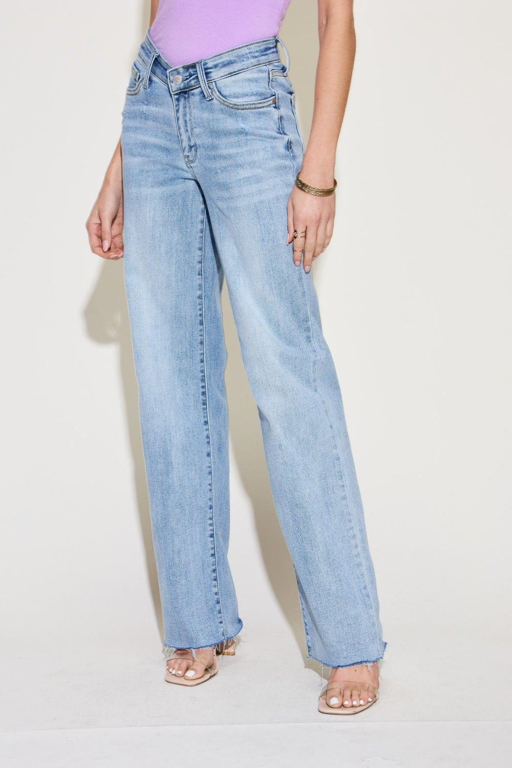 Judy Blue Full Size V Front Waistband Straight Jeans - RebelReine Apparel & Co.