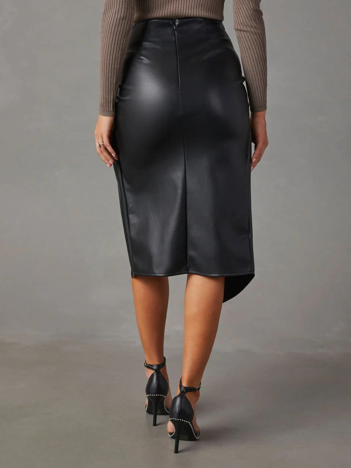 Twist Detail High Waist Skirt - RebelReine Apparel & Co.