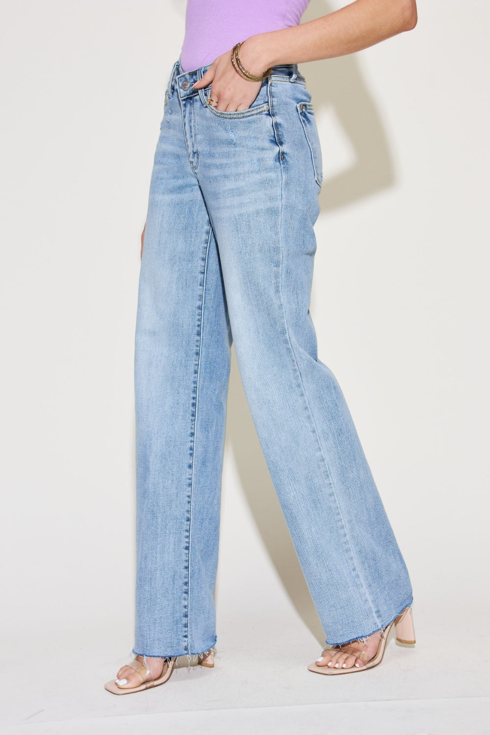 Judy Blue Full Size V Front Waistband Straight Jeans - RebelReine Apparel & Co.