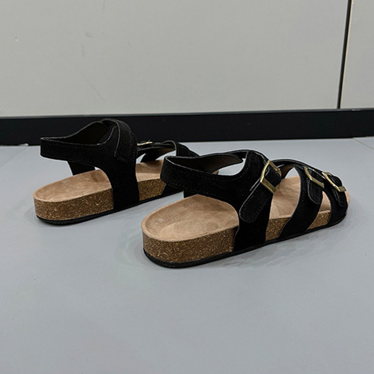 Open Toe Flat Buckle Sandals - RebelReine Apparel & Co.