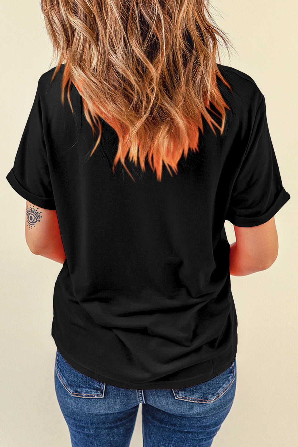 Pumpkin Round Neck Short Sleeve T-Shirt