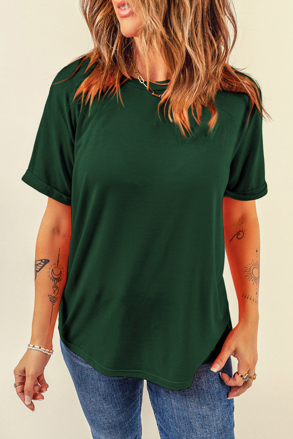 Round Neck Short Sleeve T-Shirt - RebelReine Apparel & Co.