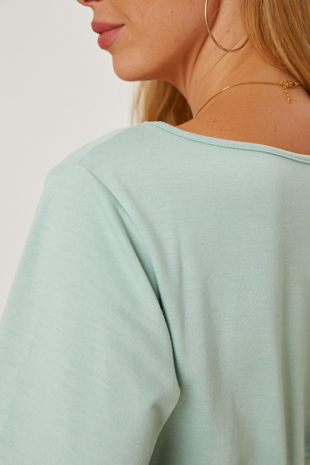 Boat Neck Lantern Sleeve Blouse - RebelReine Apparel & Co.