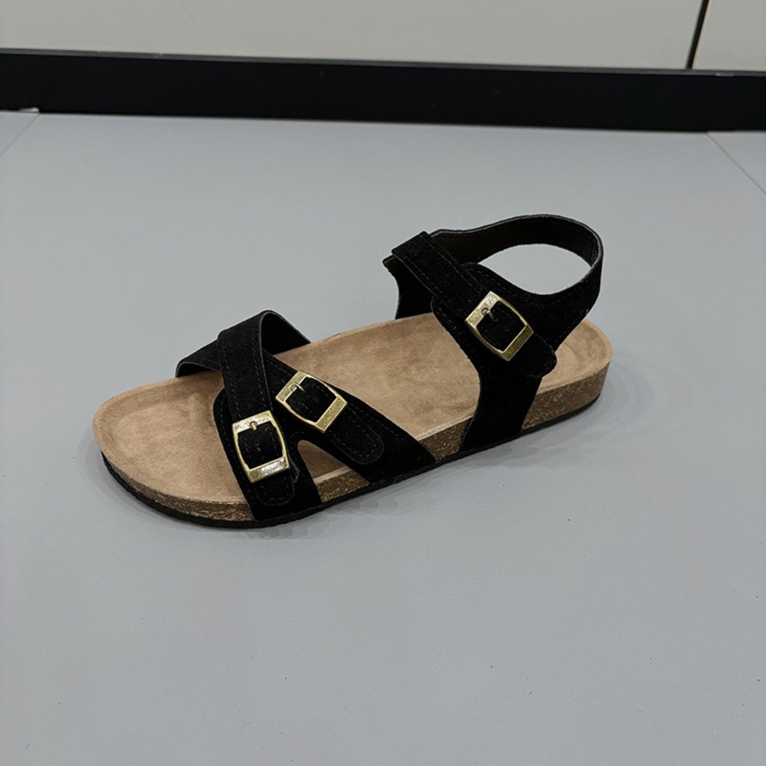 Open Toe Flat Buckle Sandals - RebelReine Apparel & Co.