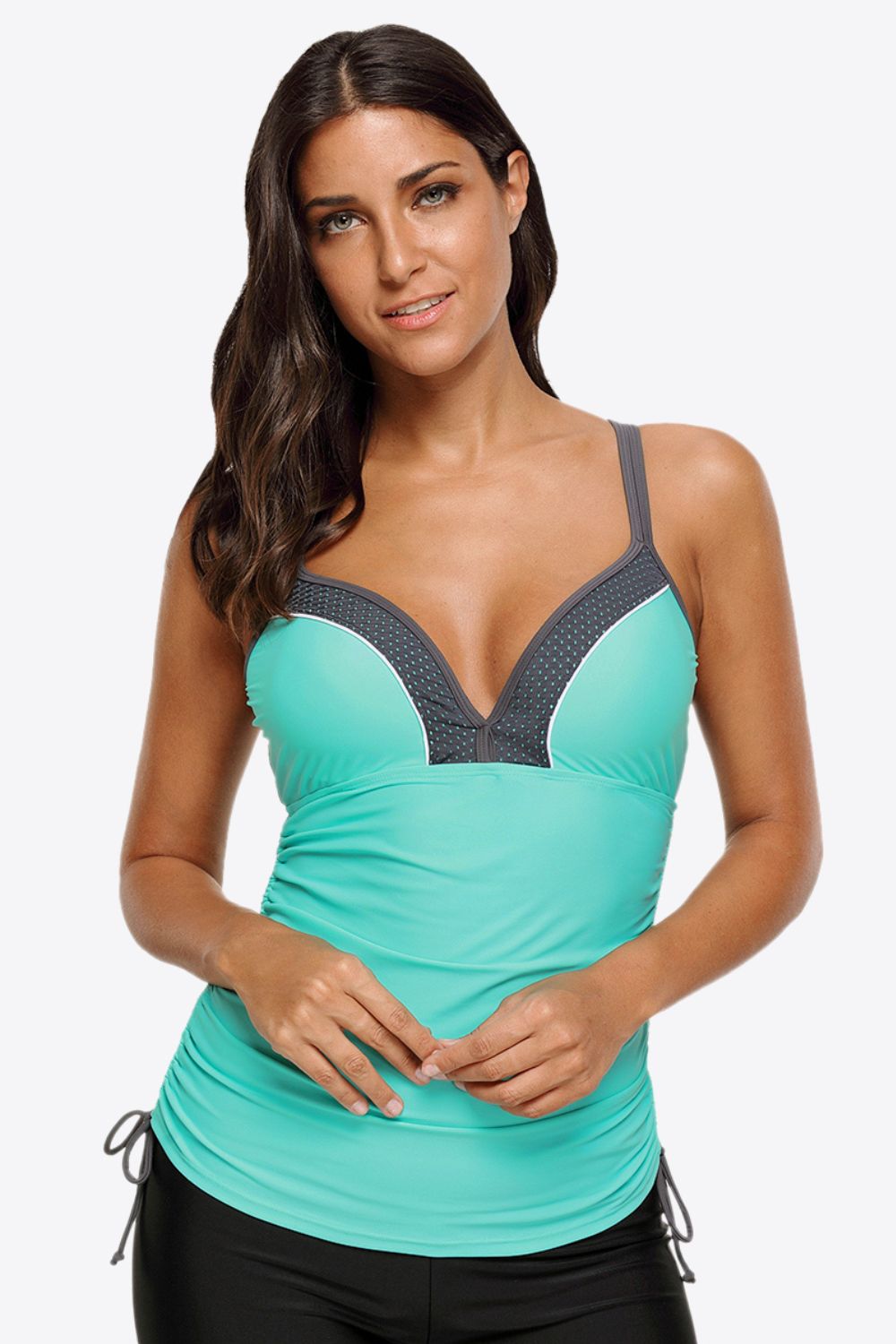 Contrast Sweetheart Neck Swim Cami - RebelReine Apparel & Co.