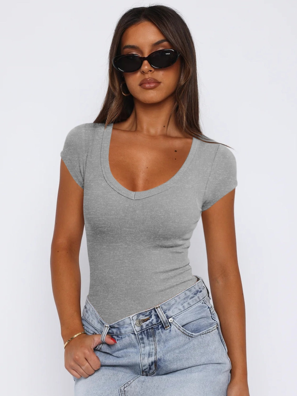 Scoop Neck Cap Sleeve T-Shirt - RebelReine Apparel & Co.