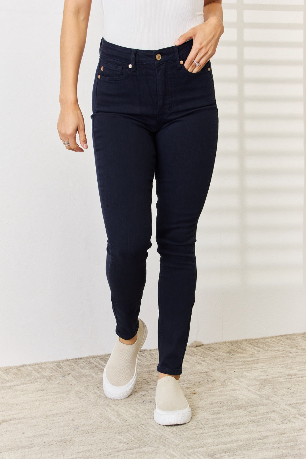 Judy Blue Full Size Garment Dyed Tummy Control Skinny Jeans - RebelReine Apparel & Co.