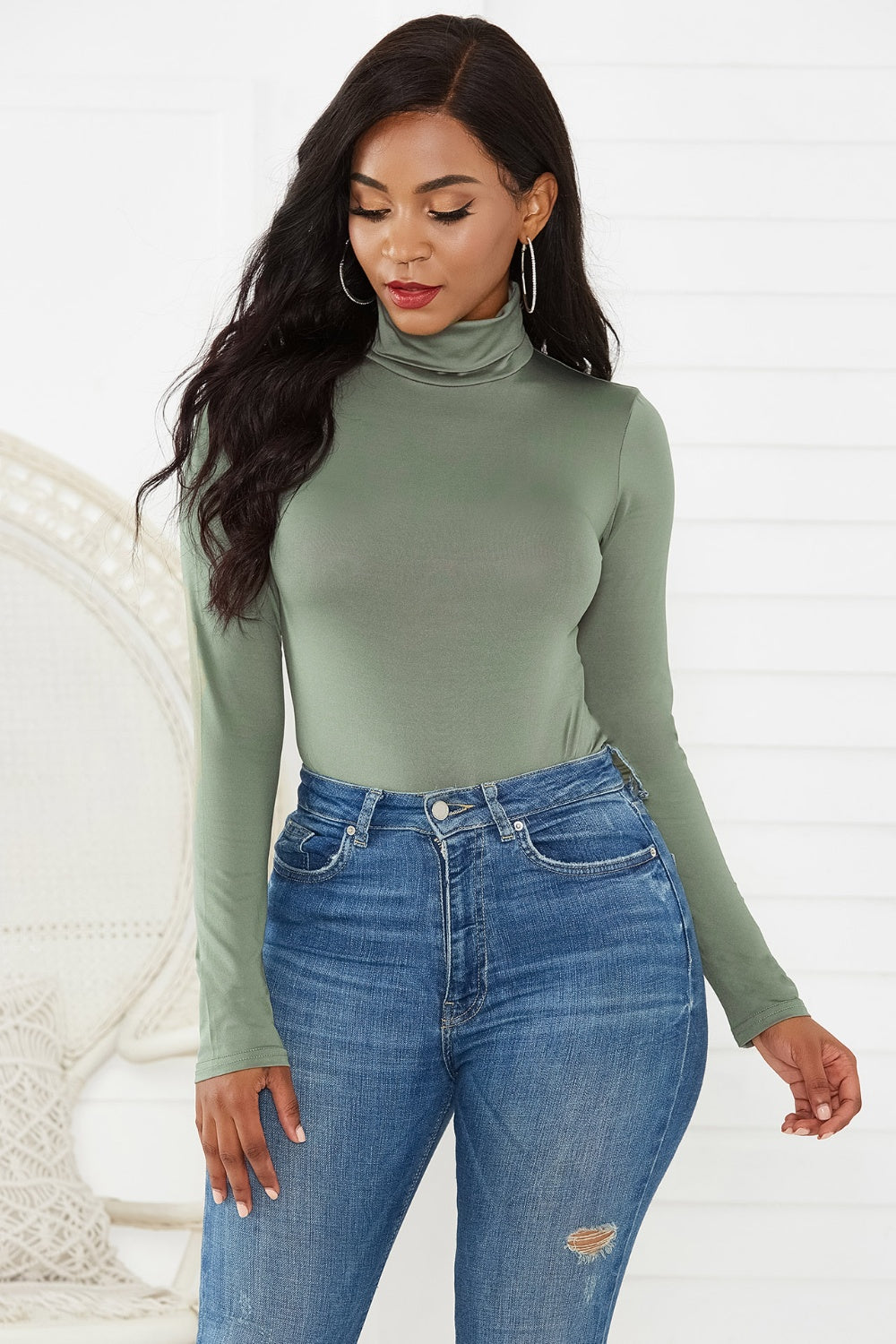 Turtleneck Long Sleeve Bodysuit - RebelReine Apparel & Co.