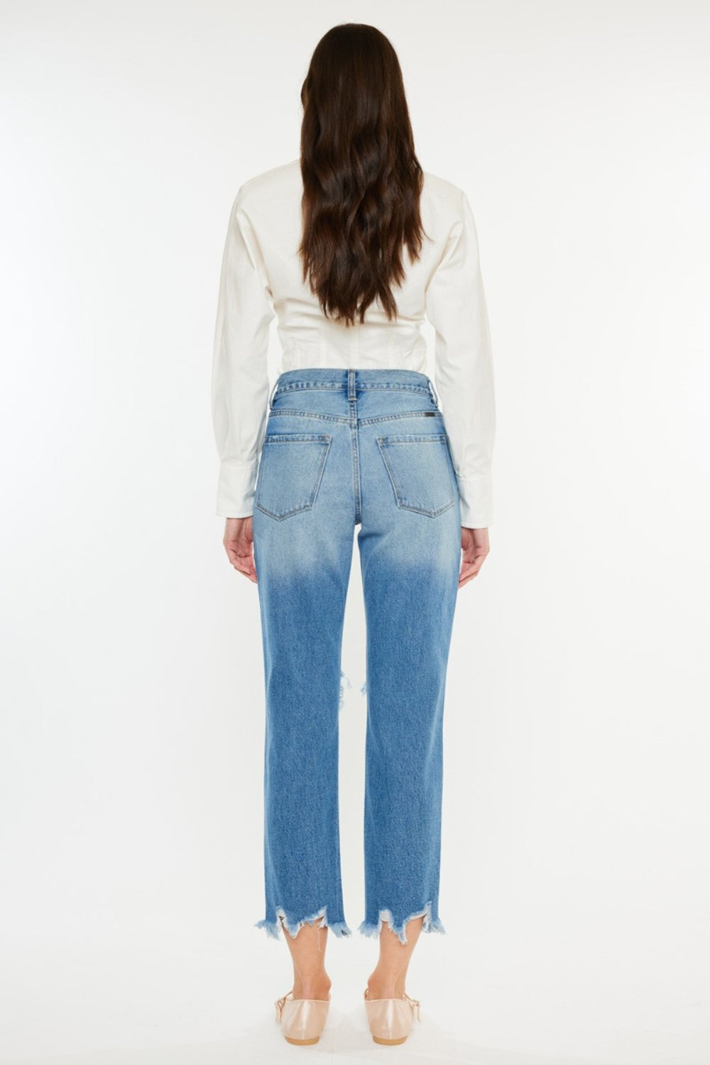 Kancan Distressed Frayed Hem Cropped Jeans - RebelReine Apparel & Co.