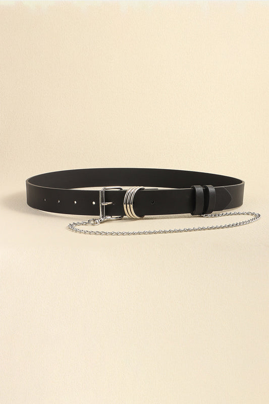 PU Leather Alloy Chain Belt - RebelReine Apparel & Co.