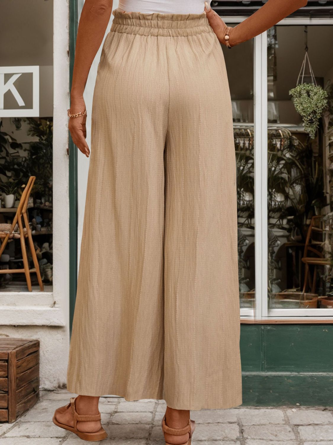 Frill Wide Leg Pants - RebelReine Apparel & Co.