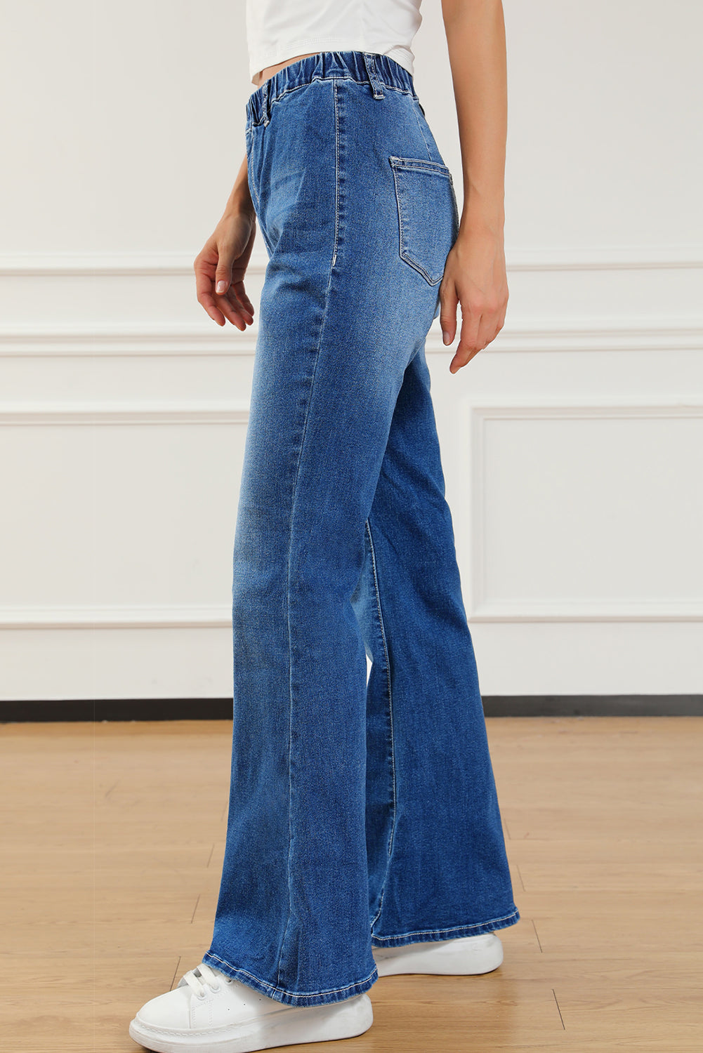 Elastic Waist Bootcut Jeans with Pockets - RebelReine Apparel & Co.