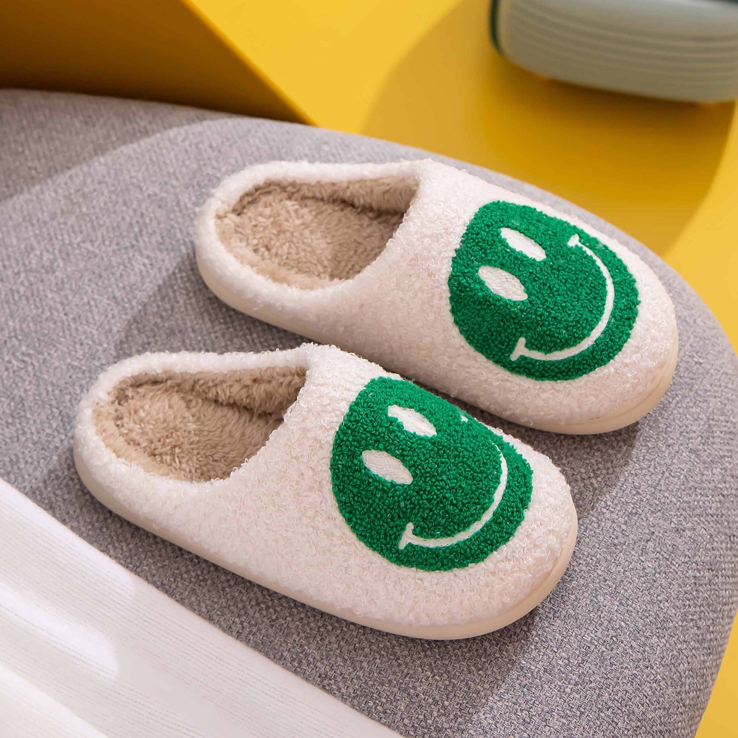 Melody Smiley Face Slippers - RebelReine Apparel & Co.