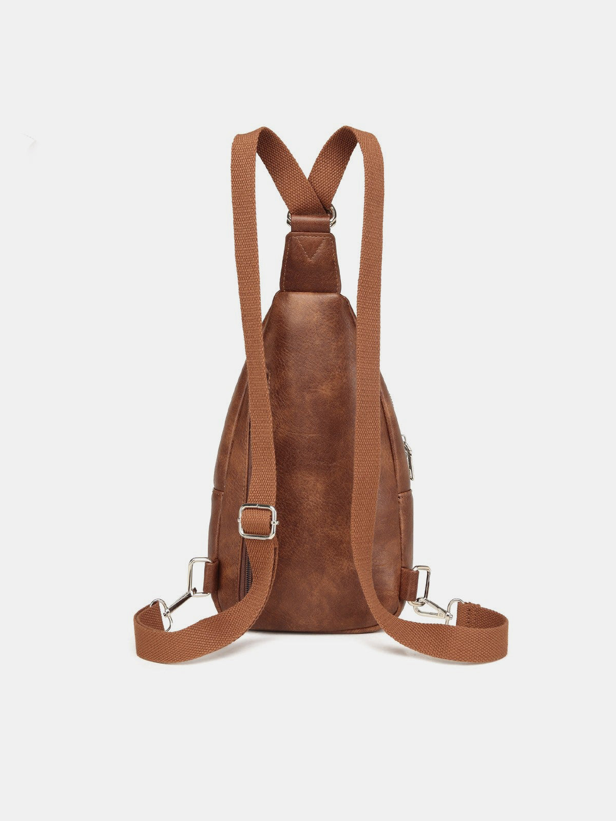 PU Leather Crossbody Bag with Two Detachable Strap