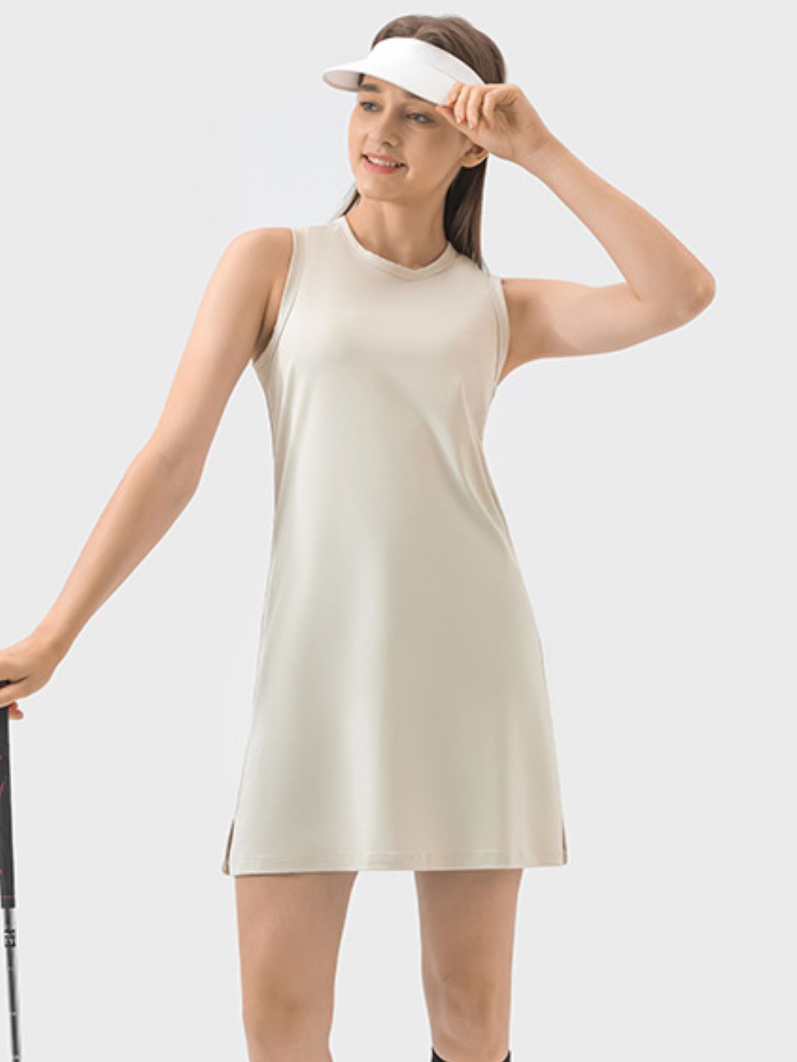 Round Neck Sleeveless Active Dress - RebelReine Apparel & Co.